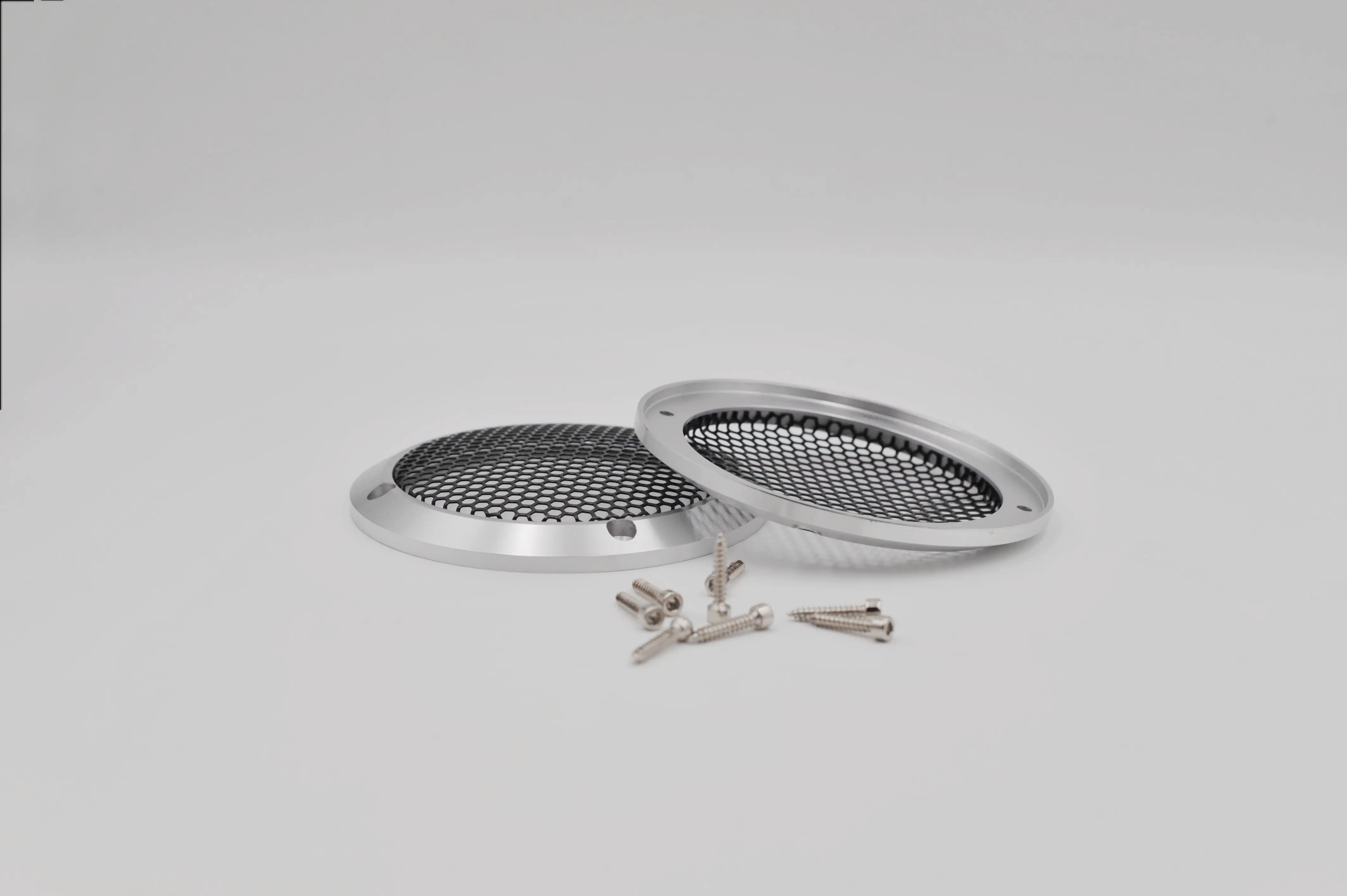 2PCS Diy 3.5-inch car stereo mezzo speaker grille net housing aluminum subwoofer net speaker metal protective cover