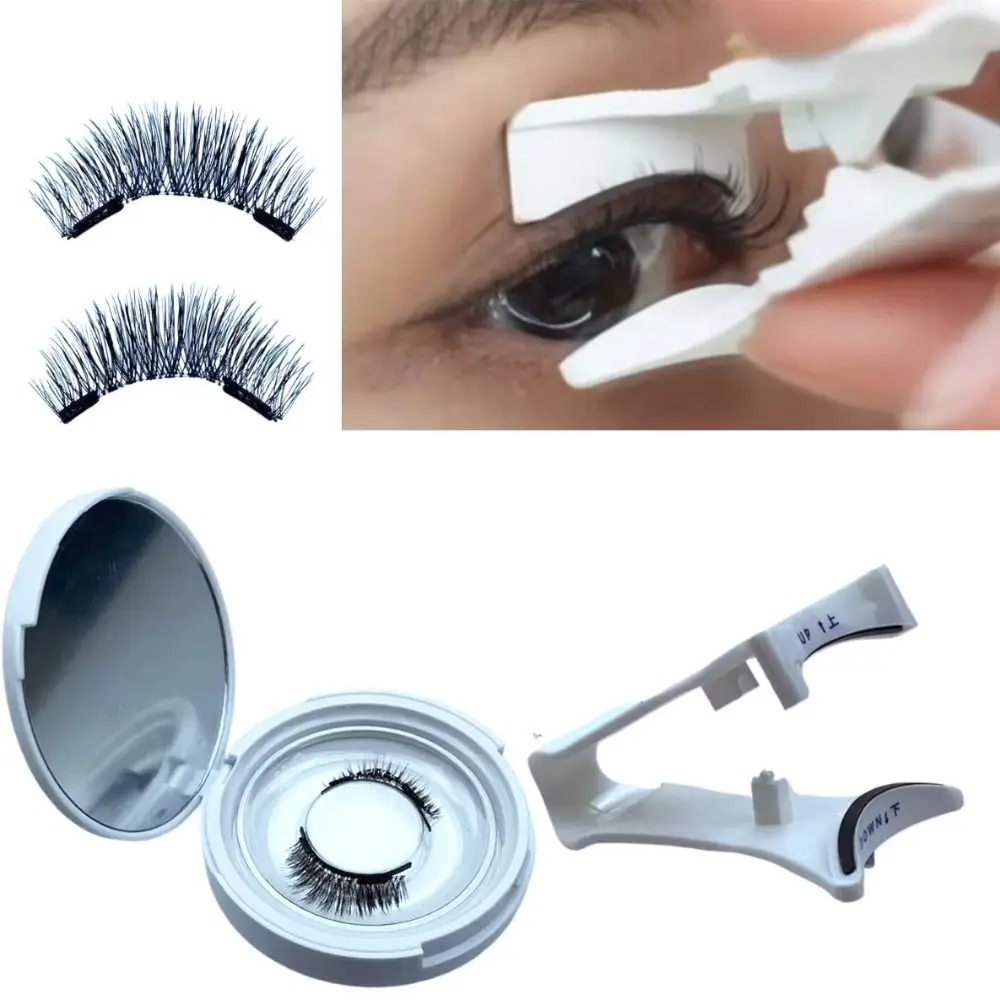 Pestañas magnéticas naturales de moda, pestañas postizas de simulación reutilizables, esponjosas, finas, impermeables, Manga, maquillaje de ojos