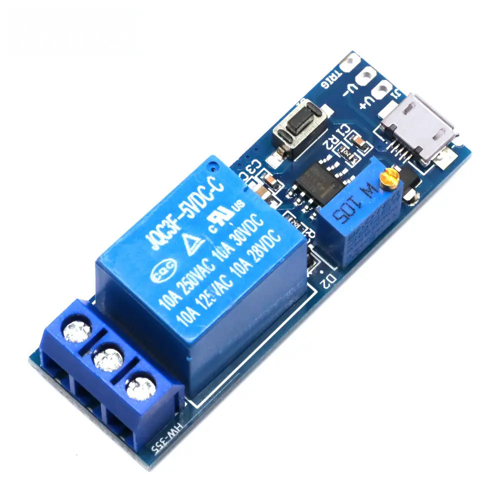 Smart Electronics 5V-30V Micro USB Power Adjustable Delay Relay Timer Control Module Trigger Delay Switch