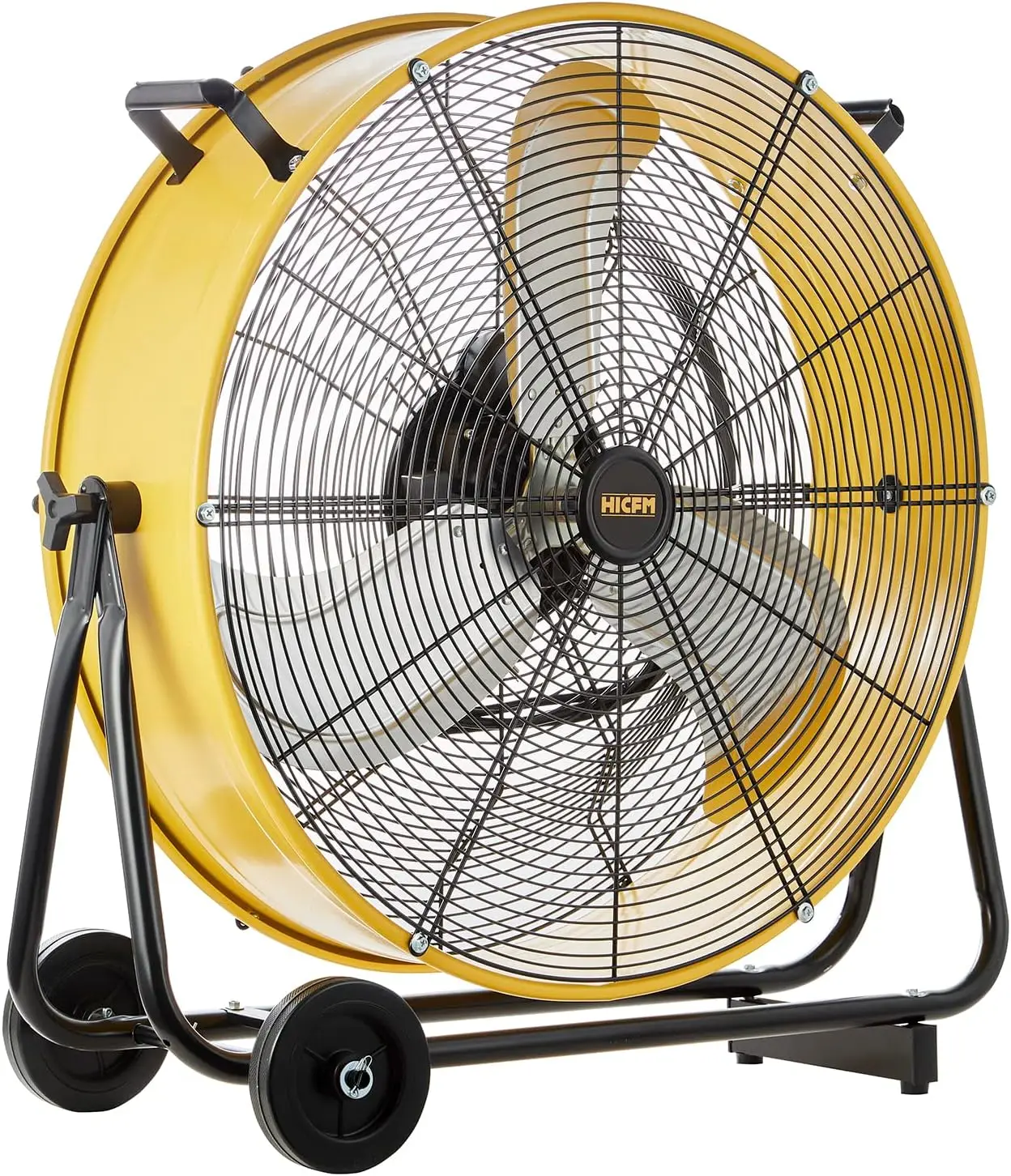 

24 Inch Industrial Drum Fan 8800 CFM High Velocity 3-Speed Heavy Duty with Casters Handle for Warehouse
