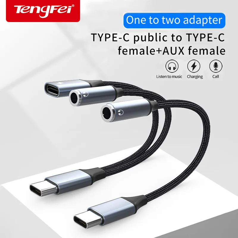 USB C To 3.5 MM Jack AUX Audio Earphone DAC Adapter Type-C 3 5 Headphone Converter With 10W PD Charging For iPad Pro Air Samsung