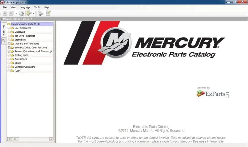 EPC-SOFTWARE Mercury Marine EU+NA [2025] كتالوج قطع الغيار VMWARE DVD