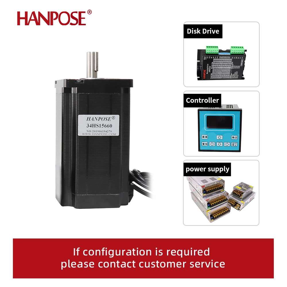 Nema 34 محرك متدرج 34HS15660 6.0A 12N.M لآلة الحفر باستخدام الحاسب الآلي عزم دوران عالي 86 محرك كبير Nema 34 #4