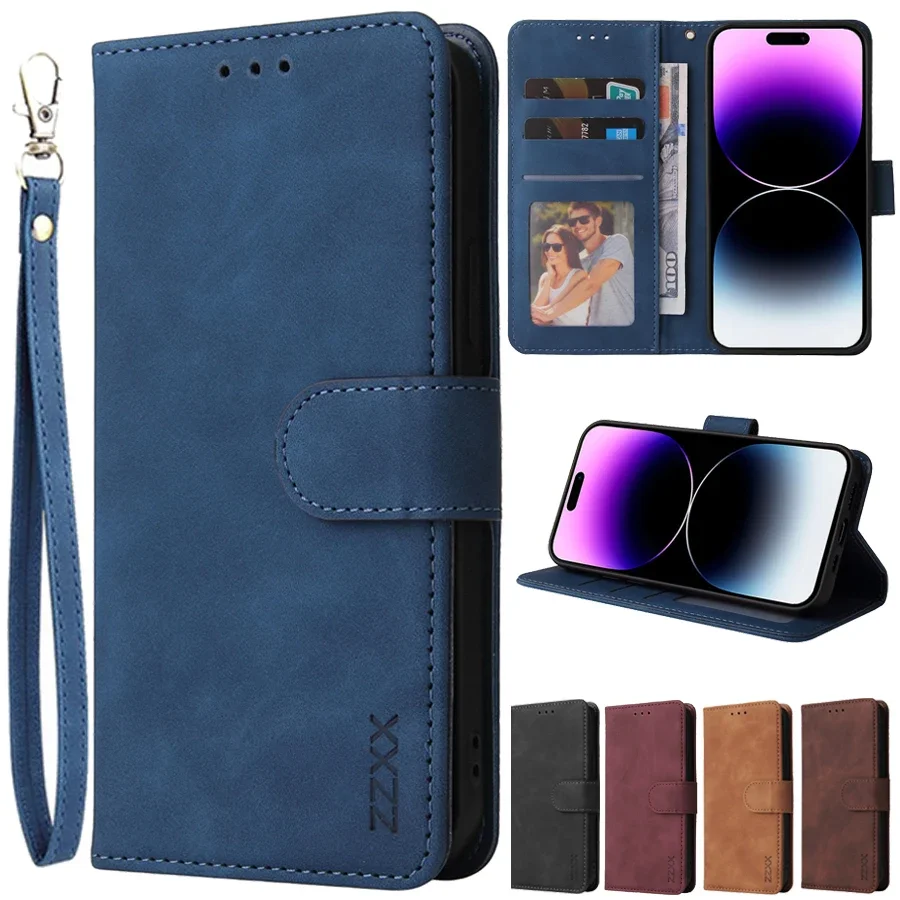 Wallet Bracket With Card Slot Magnetic Flip Leather Case For iPhone 16 Pro Max 15 14 13 12 11 SE3 SE2 X XS XR XS Max 8 7 Plus