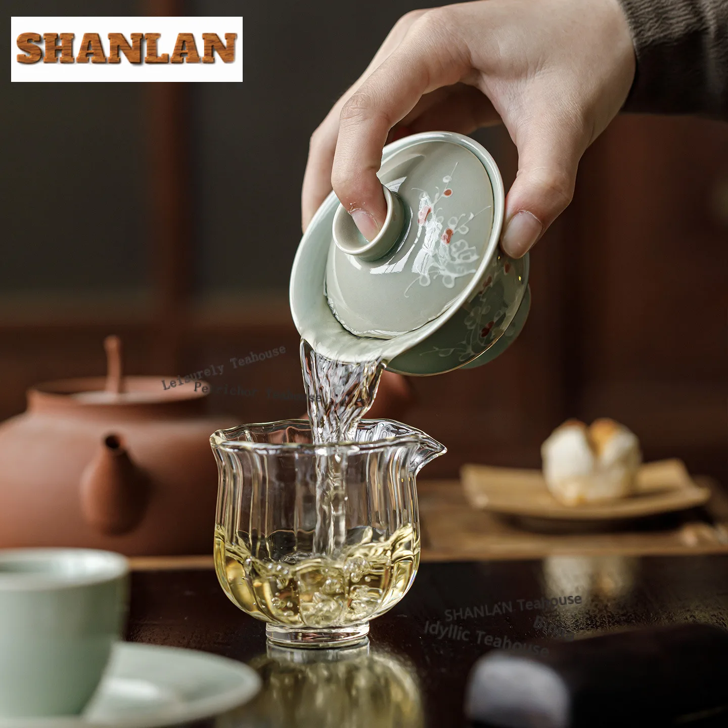100ml Banana Moonlight Pull Flowers Gaiwan Creative Tea Tureen Household Tea Bowl With Lid Kit Tea Maker Cover Bowl Drinkware