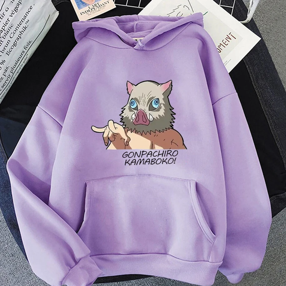 Harajuku Anime Demon Slayer Hashibira Inosuke Graphic Men Woman Hoodies Casual Ample Summer Unisex Clothing Funny Oversize Tops