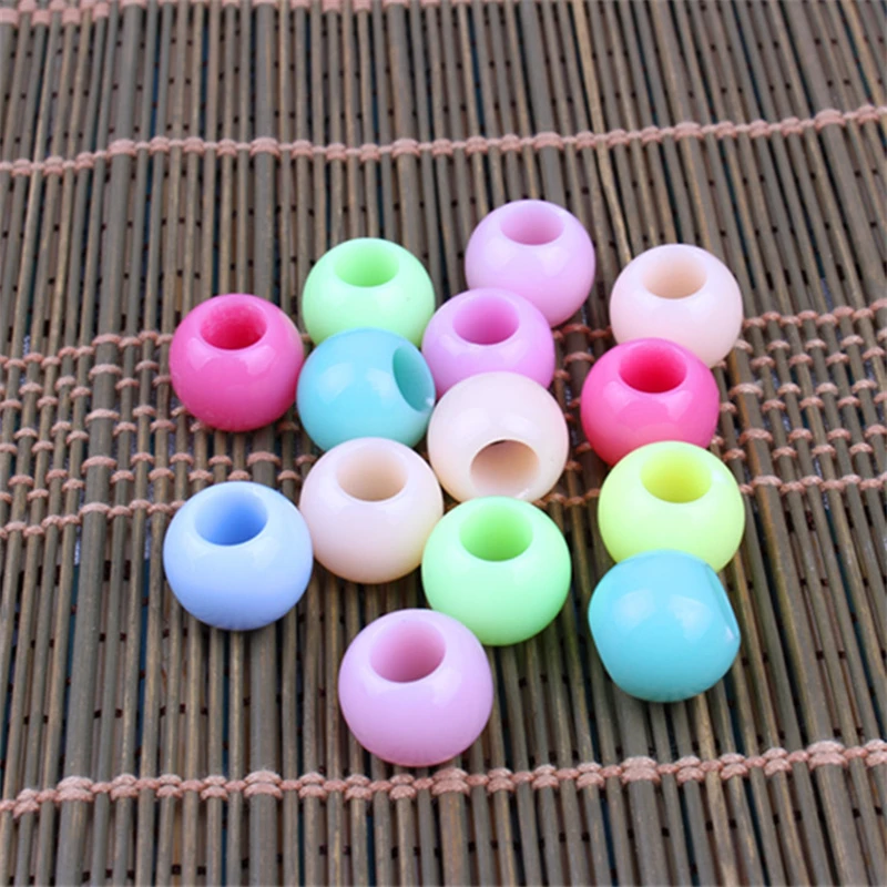 50/100 Uds. Enlaces, anillos y tubos trenzas de pelo cuentas Color gelatina acrílica agujero grande extensiones de cabello decorativas DIY trenzas de peluca sucia