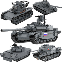 Soviet Russia Main Battle Tank T26 T34 T50 T55 T62 T64 T72 T80BVM T90MS T90 Russia Army Military Building Block Set Bricks Toy