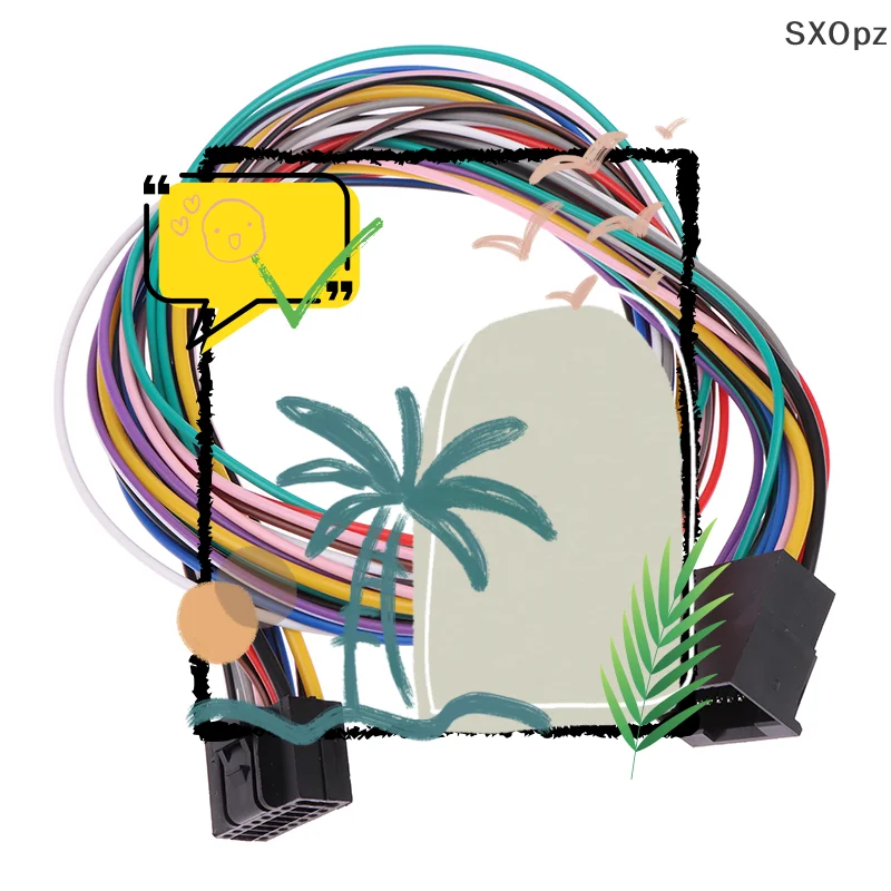 مجموعة أدوات تسخير الأسلاك ISO لمشغل Android العالمي: 16 دبوسًا، طاقة، تمديد ACC، مكبر صوت، كابل محول 60 سم لستريو السيارة #1