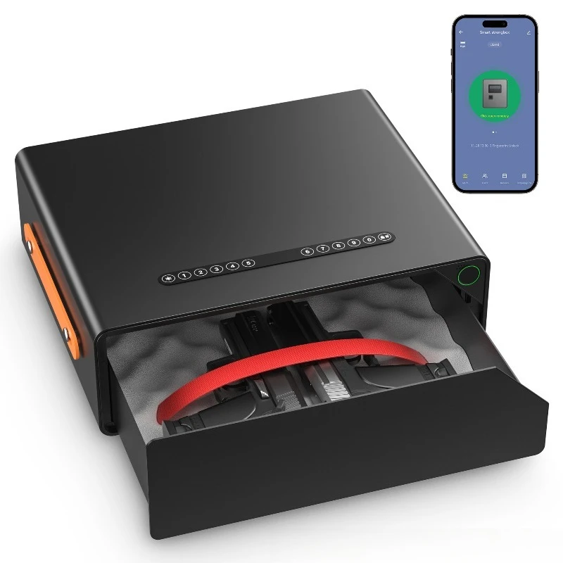 

Smart Safe Box with Fingerprint Lock Tuya APP Remote Control for Car Small Pistol Storage