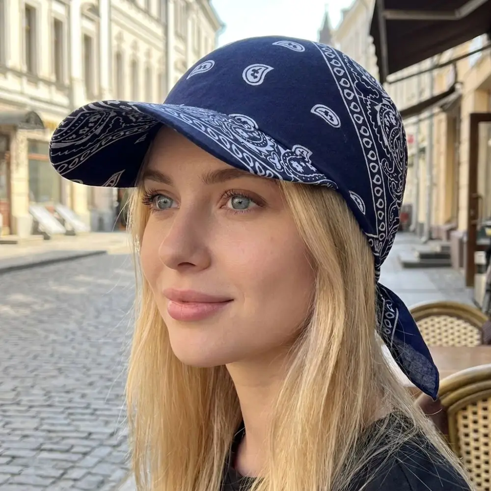 New Fashion Wide Brim Baseball Caps Head Scarf Pre-Tied Breathable Sun Visor Turban Lightweight Bandana Scarf Cap Women Outdoor