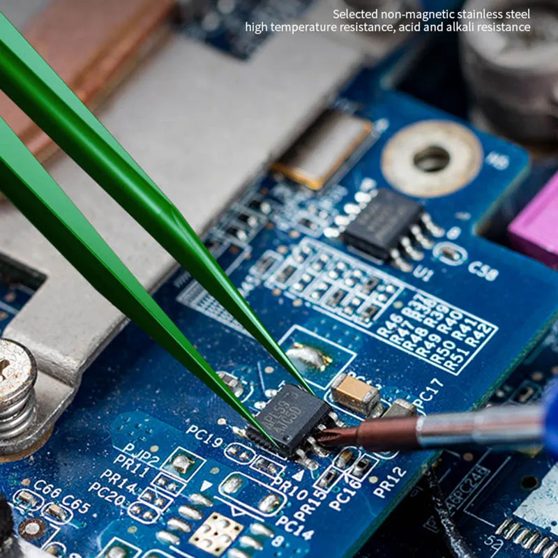 Imagem -02 - Pinça de Az-king Mecânico Precisão de Alta Tenacidade Fórceps para Smd Pcb Bga Motherboard Micro Reparação 11 15 Aço Inoxidável