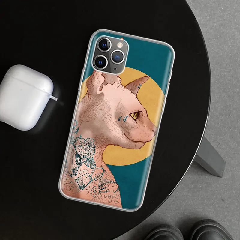 Sphinx Cat Phone Case Cover For iPhone 11 12 13 14 15 16 Pro Max Apple X XS XR 7 Plus 8 + Art Customized Fundas 14 13 11 Pro 12