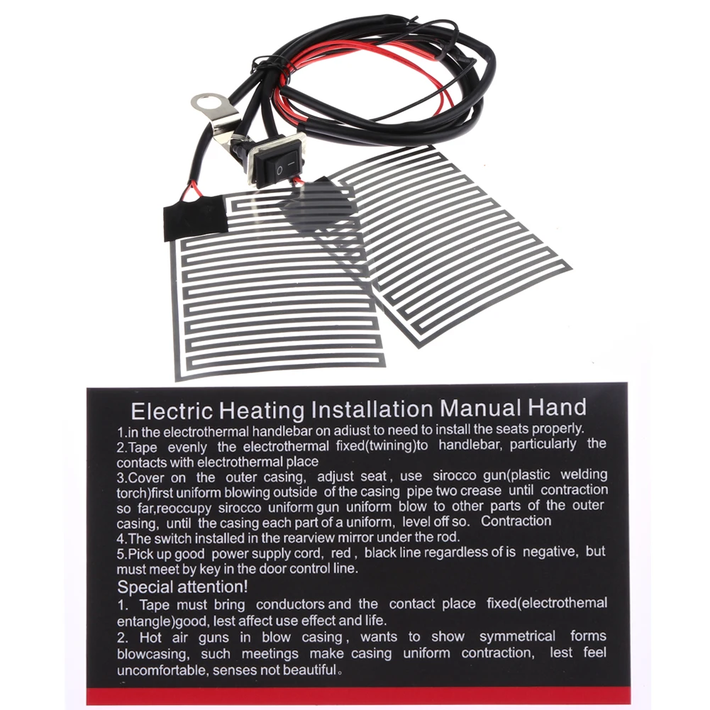 

Motorcycles Heated Handles Grips Pads Handlebar Heater Warmer Kit Flexible Adhesive Heated Pads Motorbike Accessories
