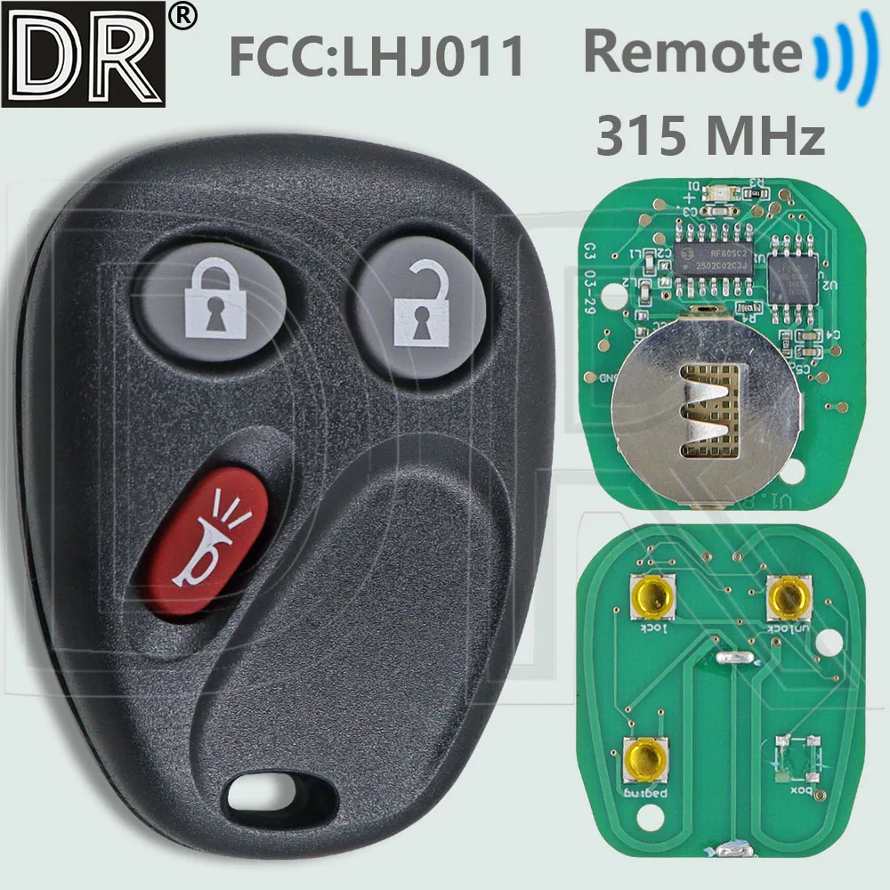 

DR 315 МГц FCCID: LHJ011 Автомобильный дистанционный ключ без ключа для Hummer H2 Cadillac Escalade Chevrolet Avalanche 2003 2004 2005 2006