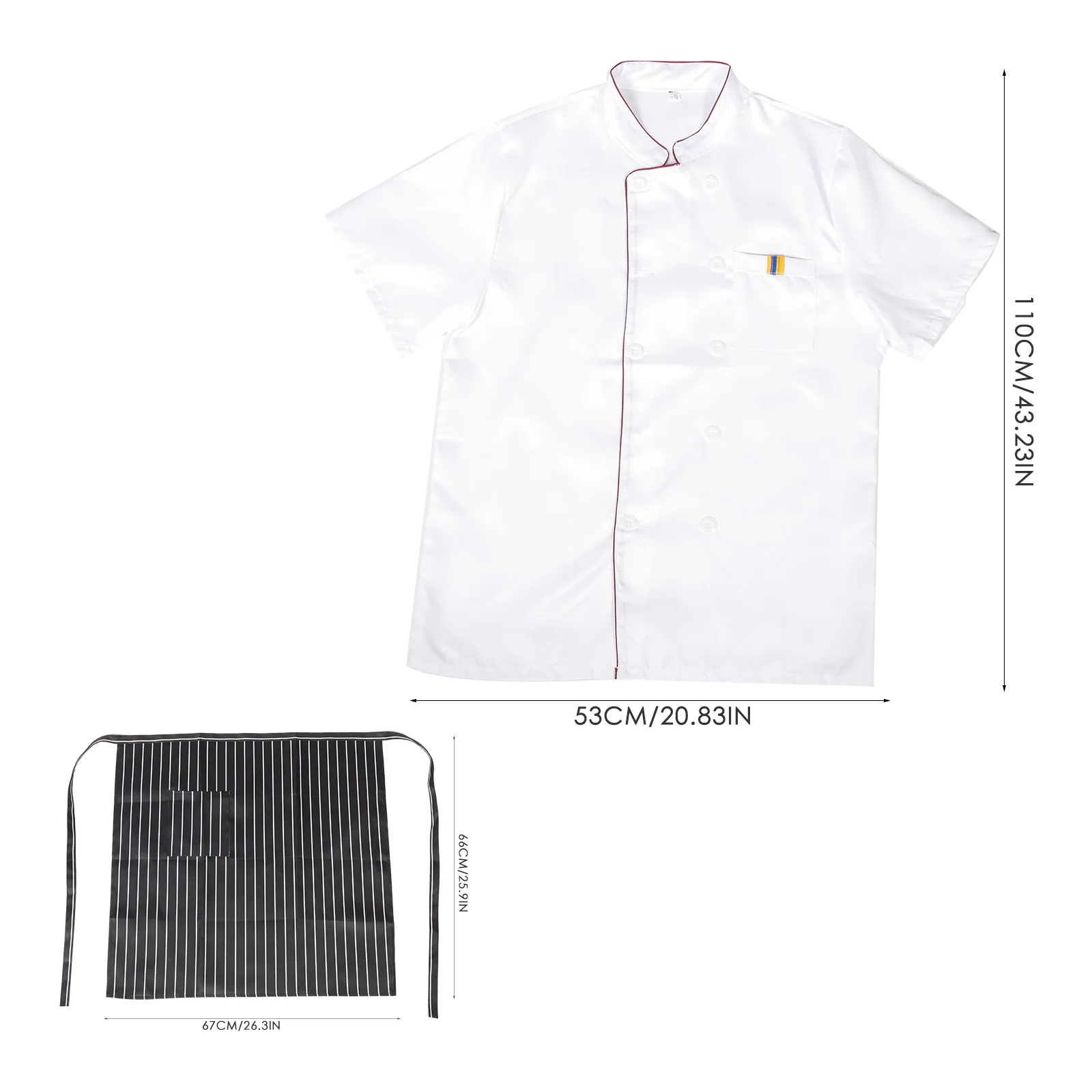 

Unisex Chef Jacket Short Sleeve Kitchen Uniform With Pocket Oil-Splashing Apron Grease Proof Cooking Workwear For Men Women