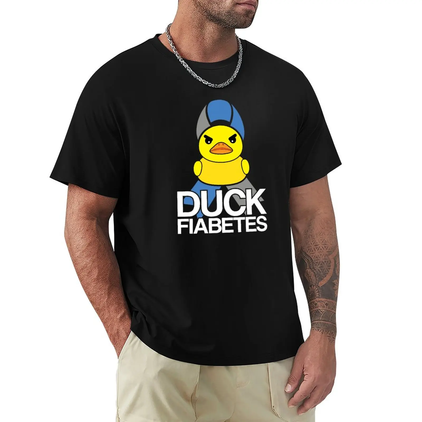 

Type 1 Diabetes T1D Duck Fiabetes Funny Gift For Diabetes Awareness Month T-Shirt funny t shirts mens workout shirts