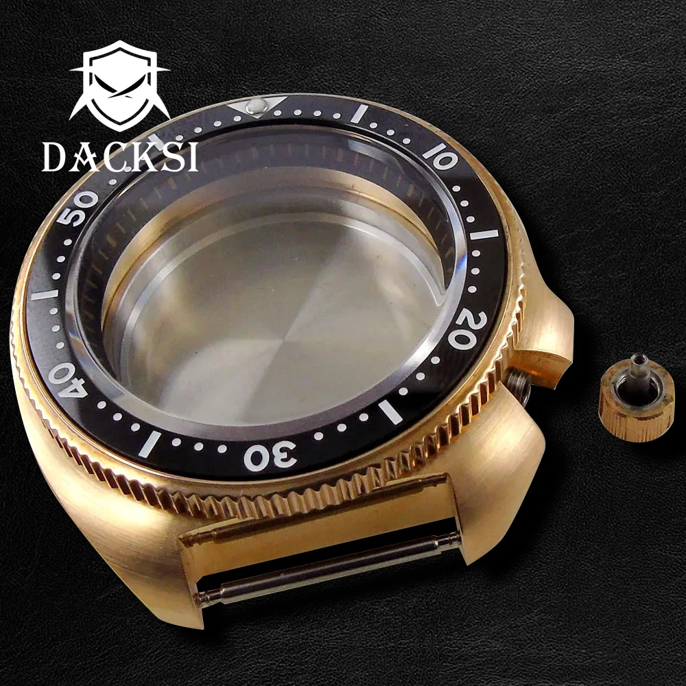 DACKSI 44mm Solid CUSN8 Bronze 200M Dive Watch Case Sapphire Glass Ceramic Bezel Fit NH35 NH36 ETA2824 ST2130 Automatic Movement