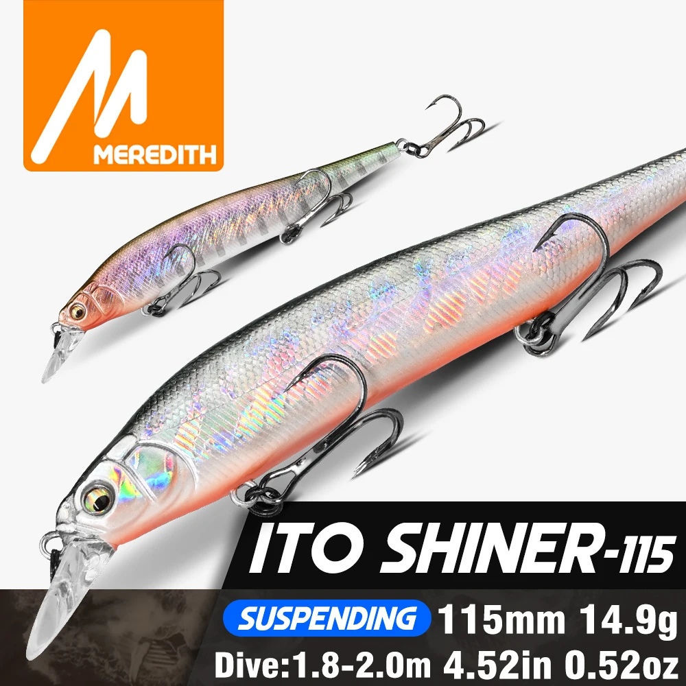 MEREDITH 115 мм медленные плавающие джеркбейты, инновационная система веса для щуки, гольяна, приманки для рыбалки, искусственная приманка, рыболовная приманка