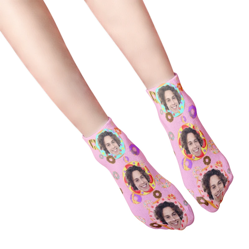 Personalized Face Custom Made Socks 3D Printed Men/Women Cotton Short Socks DIY Custom Design Funny Casual Low Ankle Socks