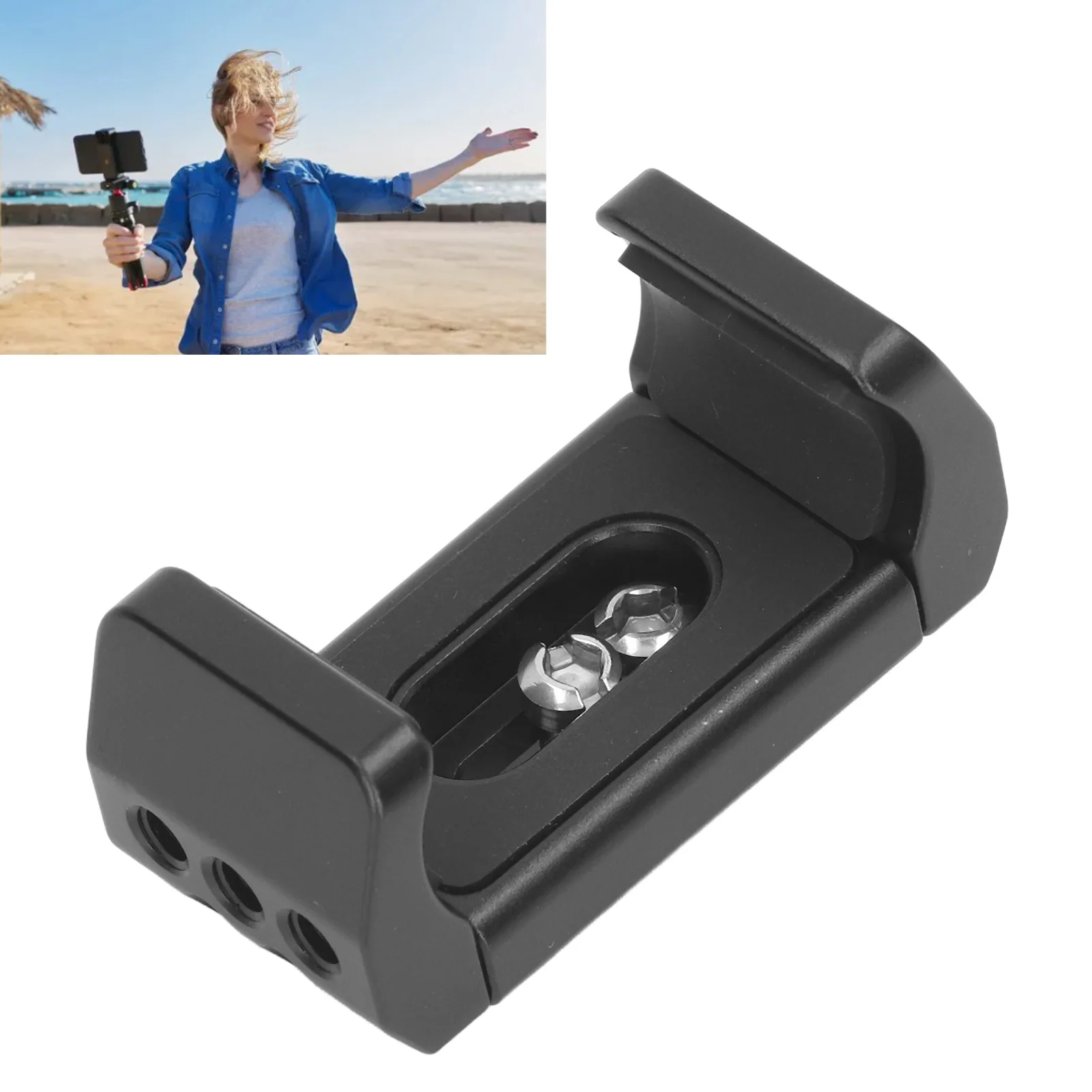 

Держатель Power Bank из алюминиевого сплава, диапазон ширины от 53 до 80 мм, винтовое отверстие 1/4 дюйма, зажим для крепления Powerbank для камеры, держатель Power Bank