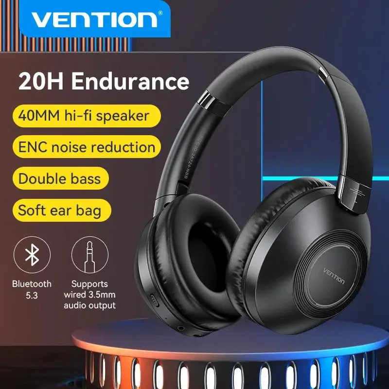 

Vention SoundMate S11 Wireless Headphones ENC Noise Cancelling Over-Ear Bluetooth Earphone 5.3 with in Mic Foldable Headset