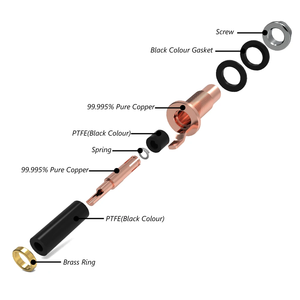 Monosaudio C404 Pure Copper RCA Socket Gold/Rhodium Plated Solder RCA Female Socket
