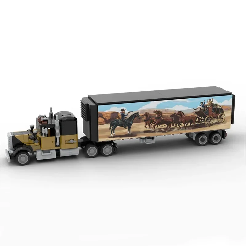 Image of Stadtauto-Modell MOC Bausteine Beliebter Film-Trailer Modulare Technologie Geschenke Feiertags-Bausatz Kinderspielzeug-Set