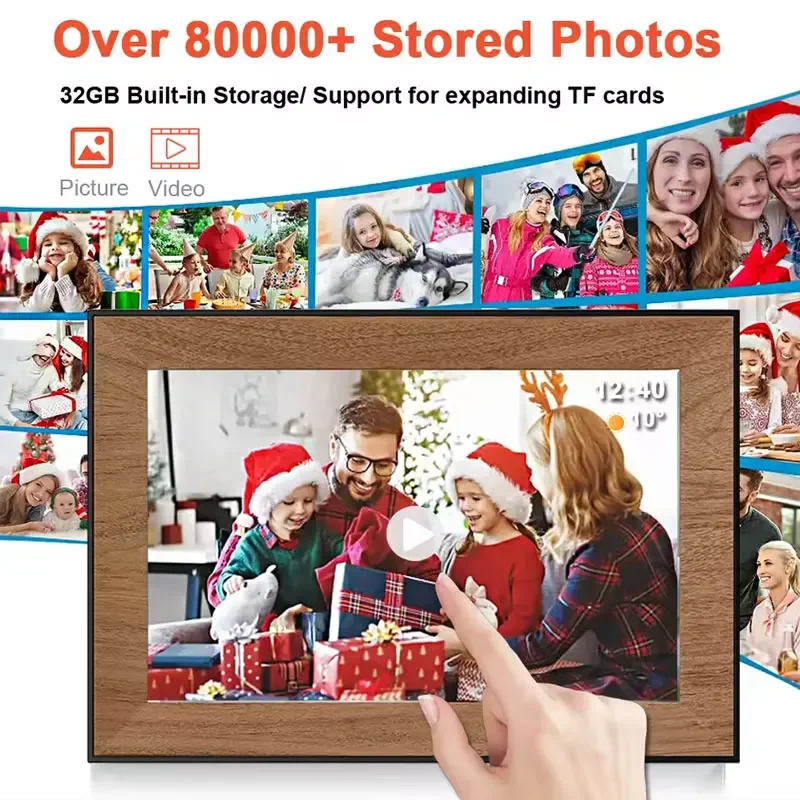 إطار صورة رقمي 15.6 بوصة 32 جيجابايت واي فاي إطار إلكتروني 1920*1080 IPS HD سحابة إطار صور رقمي ذكي لهدية عيد الميلاد