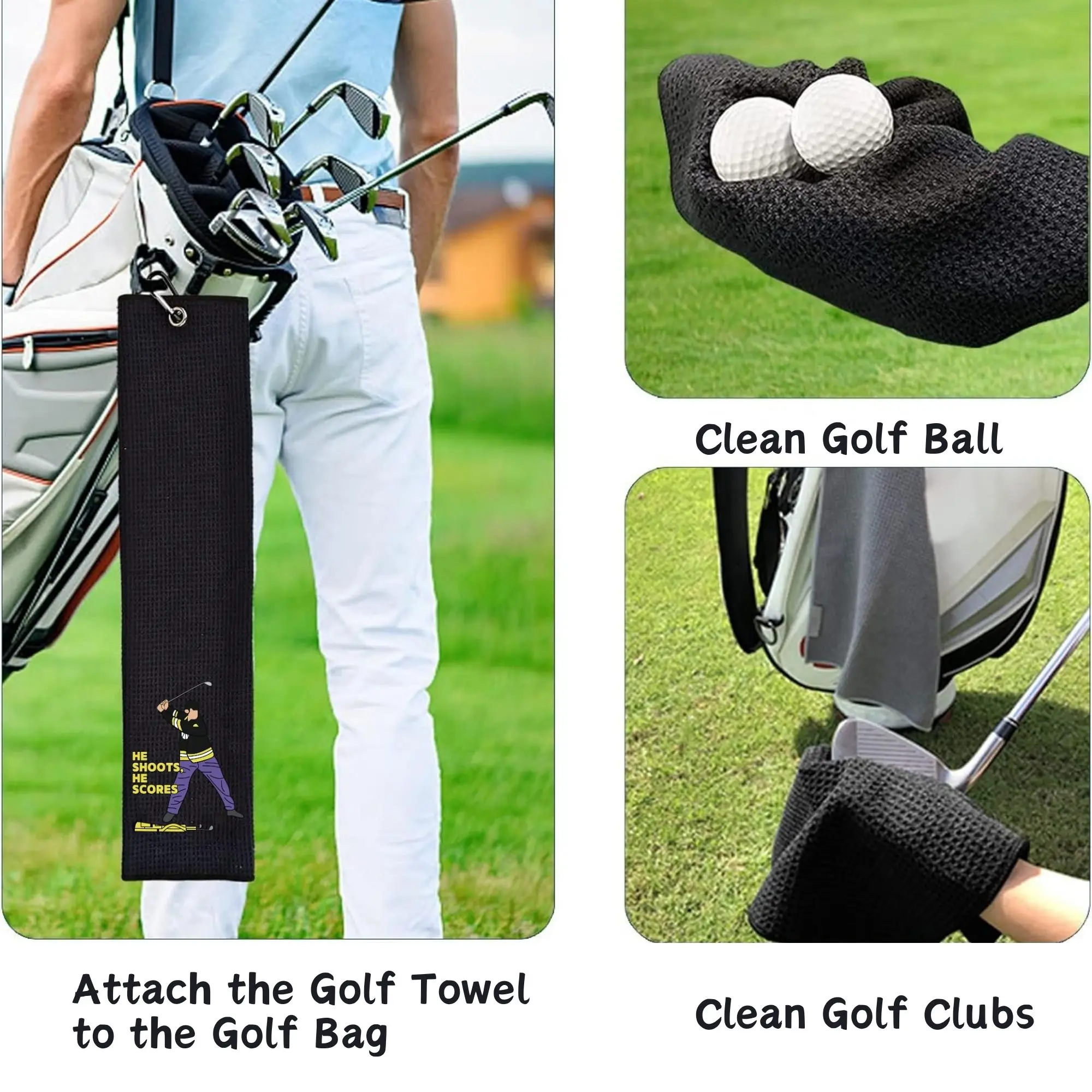 منشفة جولف مضحكة من Happy Gilmore، كبيرة نظيفة، كرة جولف، قوة ممتازة، معدات فائقة الامتصاص، منشفة جولف بتصميم جيلمور للرجال السعيدة #3