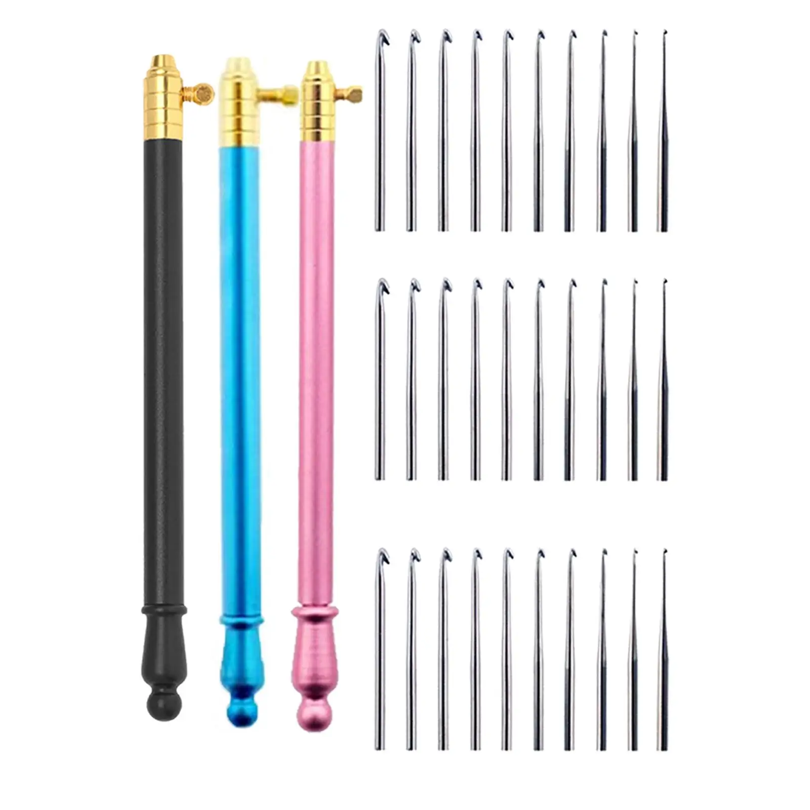 Uncinetti Kit da ricamo con manico in metallo portatile perni per maglieria per Starter Craft Weave forniture per cucire filettatura pratico fai da