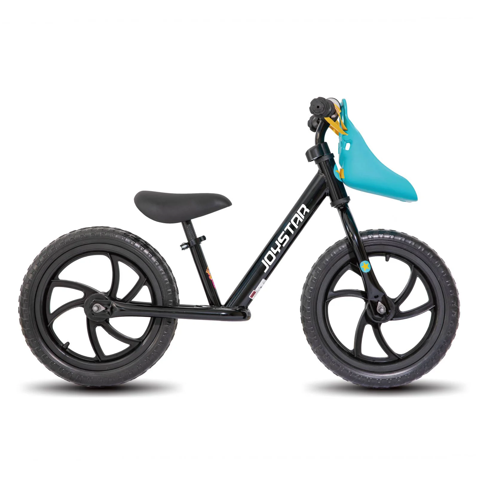 JOYSTAR 12/14 inch kinderloopfiets voor 18 maanden-5 jaar, lichtgewicht loopfietsen voor peuters met voetsteun en stuur, zwart