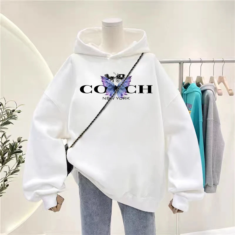 Fall Winter Hot Sale Clothing Women's O-Neck Hoodie Harajuku Style Hooded Pullover Fashion Print Long Sleeve SweatshirtTracksuit