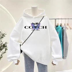 Outono inverno venda quente roupas femininas o-pescoço hoodie harajuku estilo com capuz pulôver moda impressão manga longa moletom agasalho