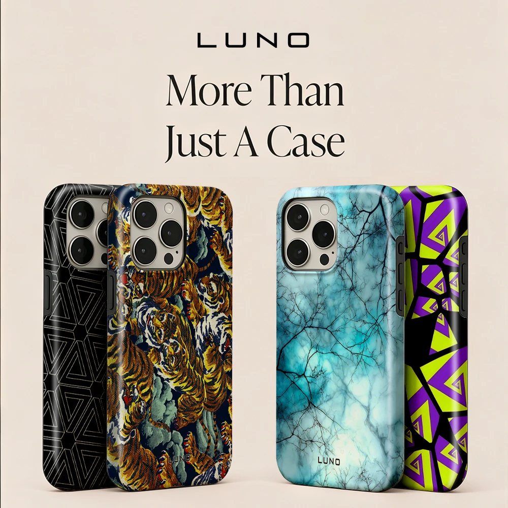 Coque de téléphone LUNO double couche de luxe motif Tigres traditionnels pour iPhone 17 16e 16 15 14 13 12 11 Air Pro Max Plus