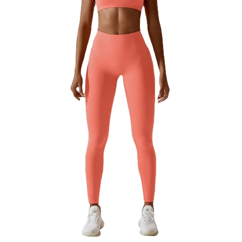 

Nude Yoga Pants Hip Lifting Running Quick-Drying Fitness Pants Candy Color High Waist Tight Sports Pants8013