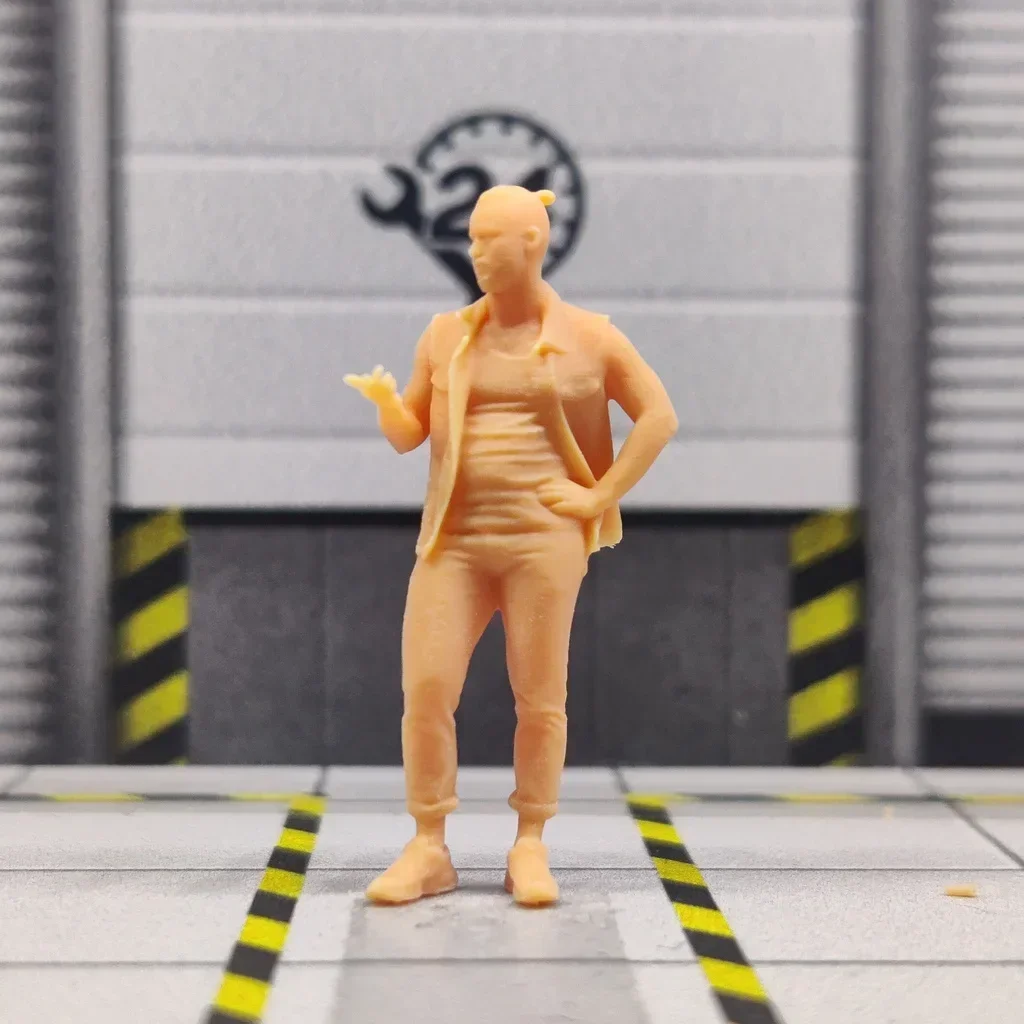 1/87 1/64 1/43 Scale Model ResinSmall Meatball Head Talking about Male Uncolored Miniature Diorama Hand-painted S519