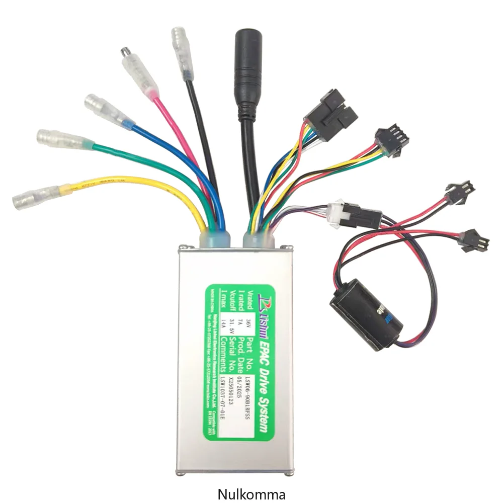 Nulkomma 36V 14A Ebike Brushless Motor Controller LSW1037-07-01E Speed Controller for Electric Bicycles Scooters Fat-Tire Bikes