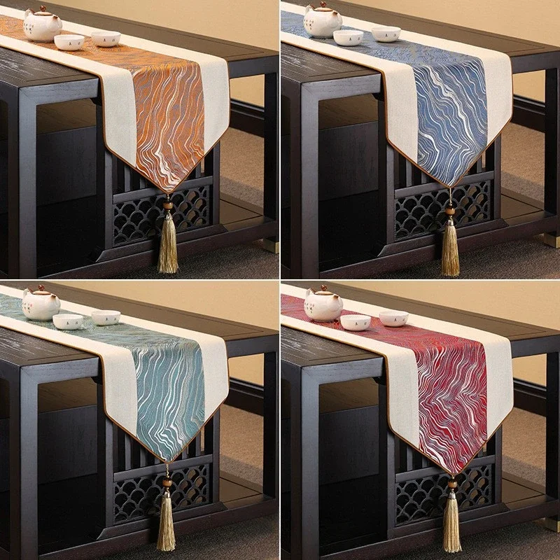 

Скатерть с кисточками в китайском стиле, классическая скатерть, домашний декор, столы, флаг с кисточкой, креативная крышка, декор для чайного стола