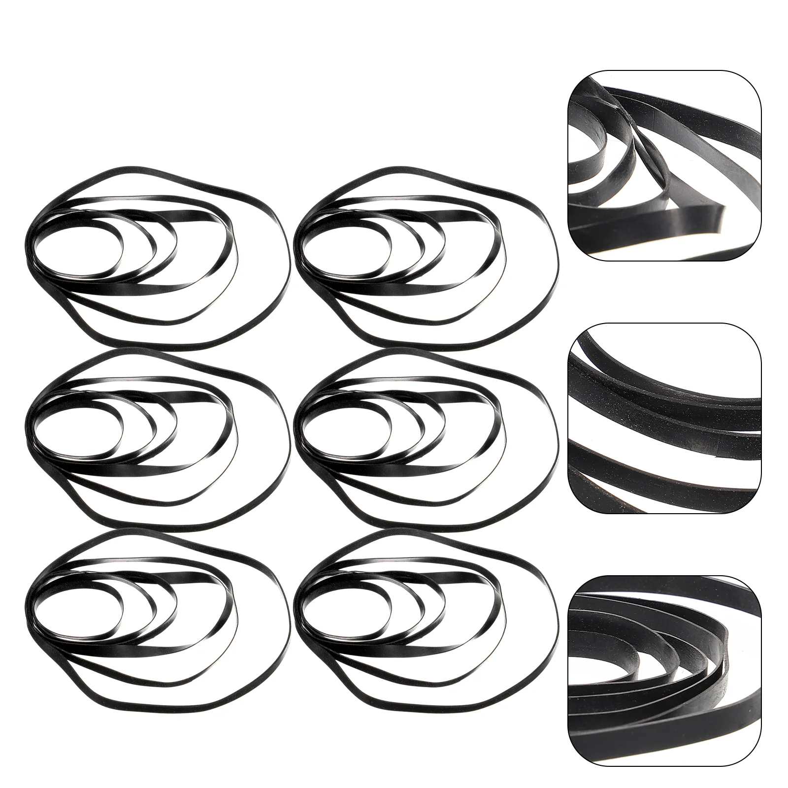 50 Pcs Tape Recorder Belt Voice Magnetic Rubber Belts Round Square Cassette Player 4mm Drive Deck and Flat