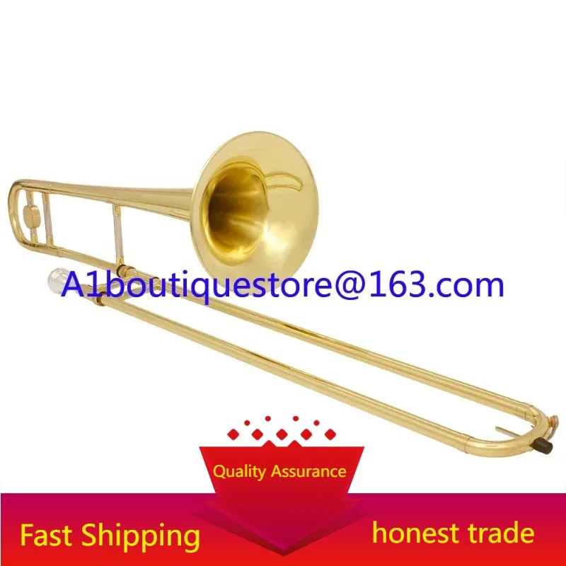 SLADE laque or Instrument de musique professionnel Bb Alto Trombone en laiton avec accessoires sac étui Bocal