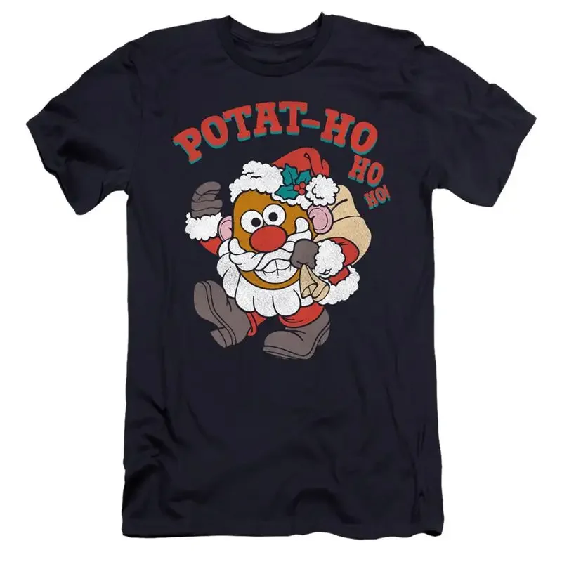 Mr Potato Head Premium Canvas T Shirt Santa Ho Navy