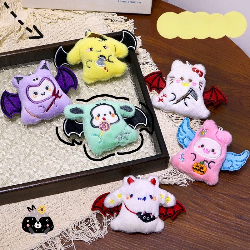 ديكورات الهالوين Miniso Little Demon Sanrio قلادة من القطيفة على طراز Apiao حقيبة Kulomi معلقة للزينة
