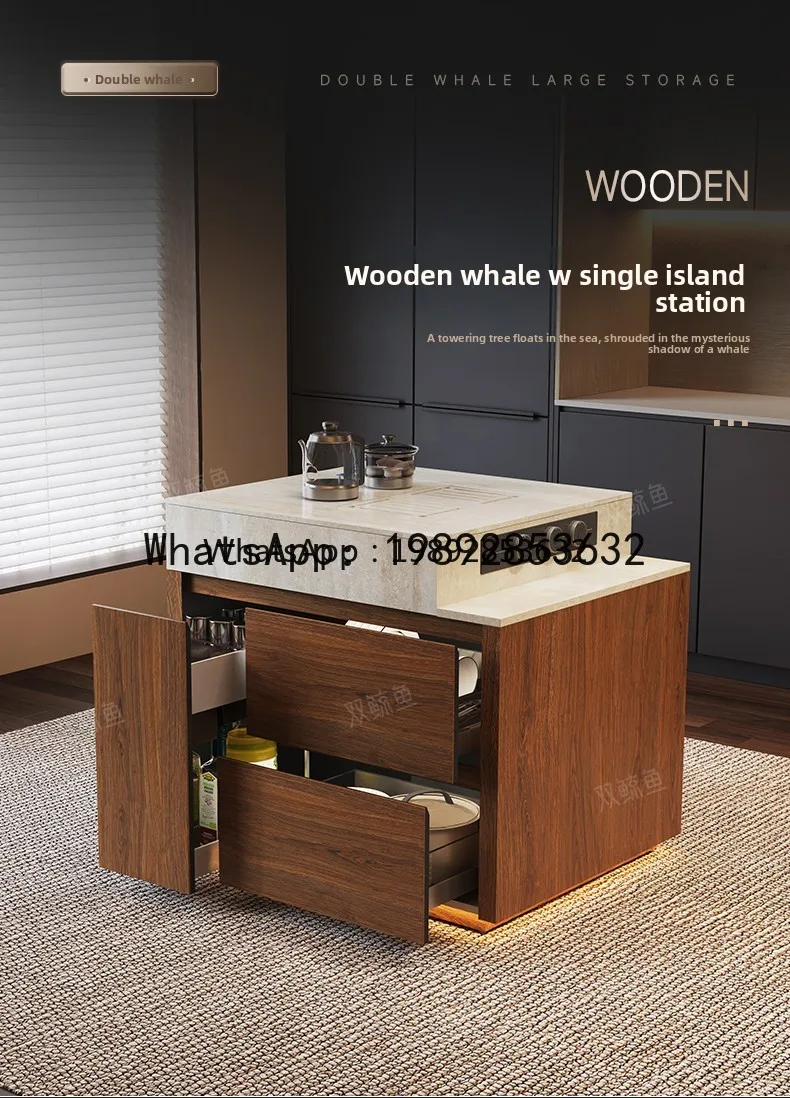 B1  Single Island Cabinet Island Home New Style Restaurant Light Luxury Italian Style Guide Table Dining Table Kitchen Open