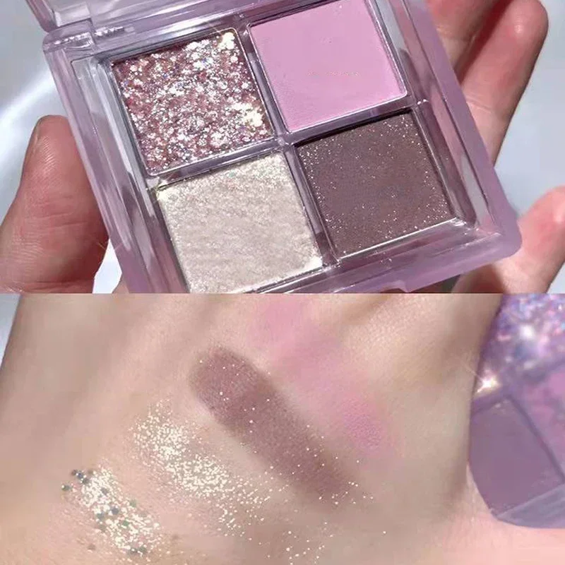 3/4 Colors Milk-Tea Eyeshadow Palette Professional Highlight Shimmer Brightening Long Lasting Eye Shadow Eye Makeup Eye Cosmetic