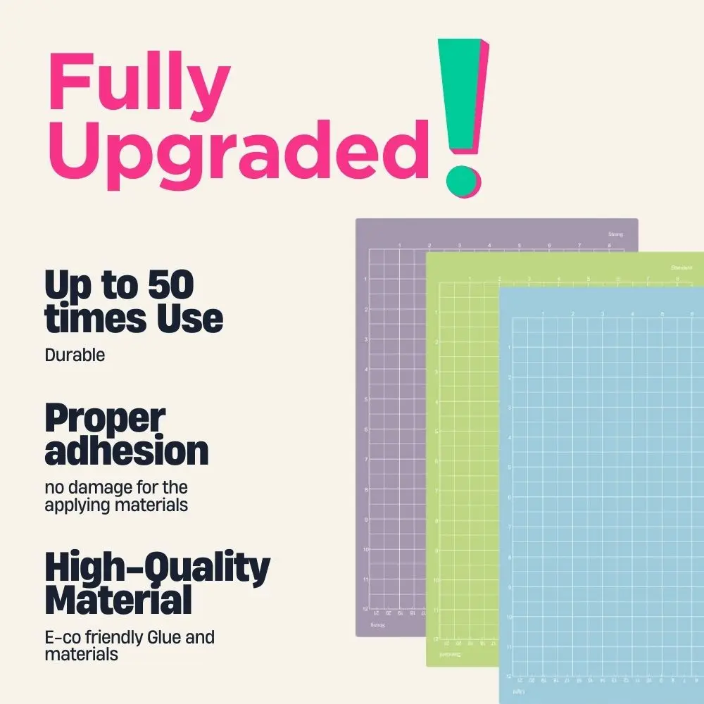 8.5x12 inch cutting mat, compatible with Joy Xtra machine, reusable, with a clear protective film