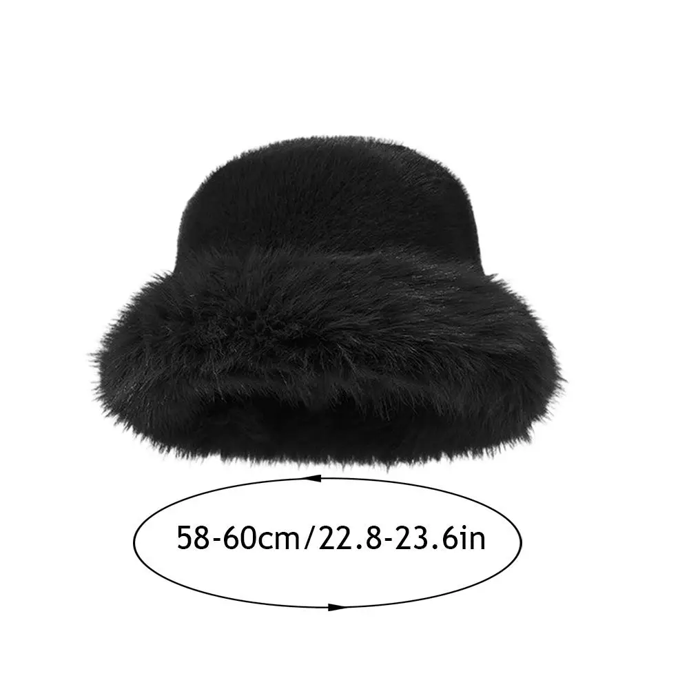Winter Plush Bucket Hat Thick Coldproof Basin Hats Solid Color Fisherman Cap Windproof Ear Protection Caps Female Panama Cap