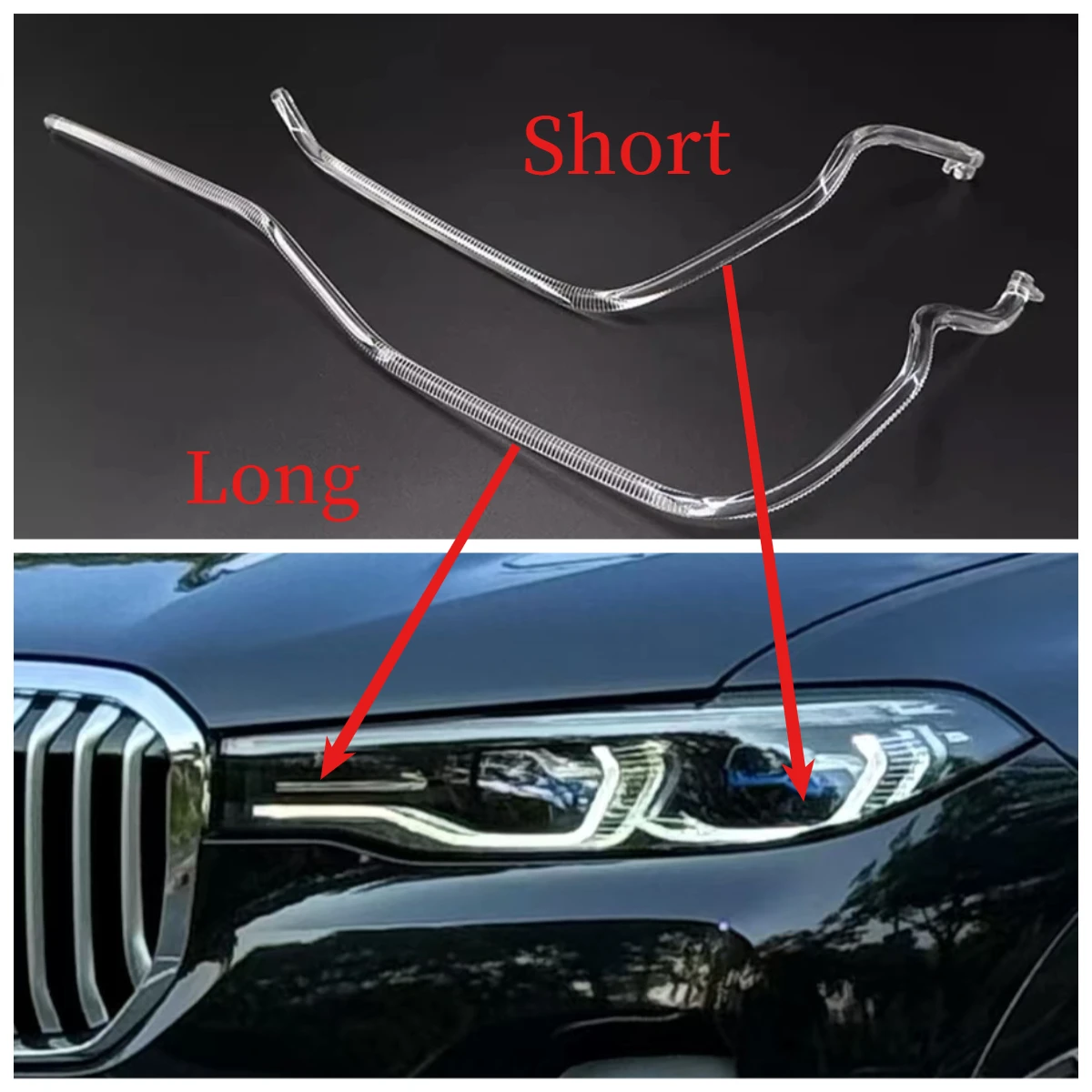 

Новая световодная пластина для фар Angle Eye, лента-трубка DRL для BMW X7 G07 2018-2022, дневные ходовые огни, автомобильные аксессуары