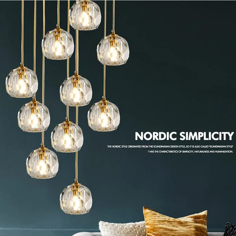 

Modern Crystal Chandelier Atmosphere Light Luxury Living Room Warm Bedroom Room Bedside Home Decor Pendant Light Restaurant Lamp
