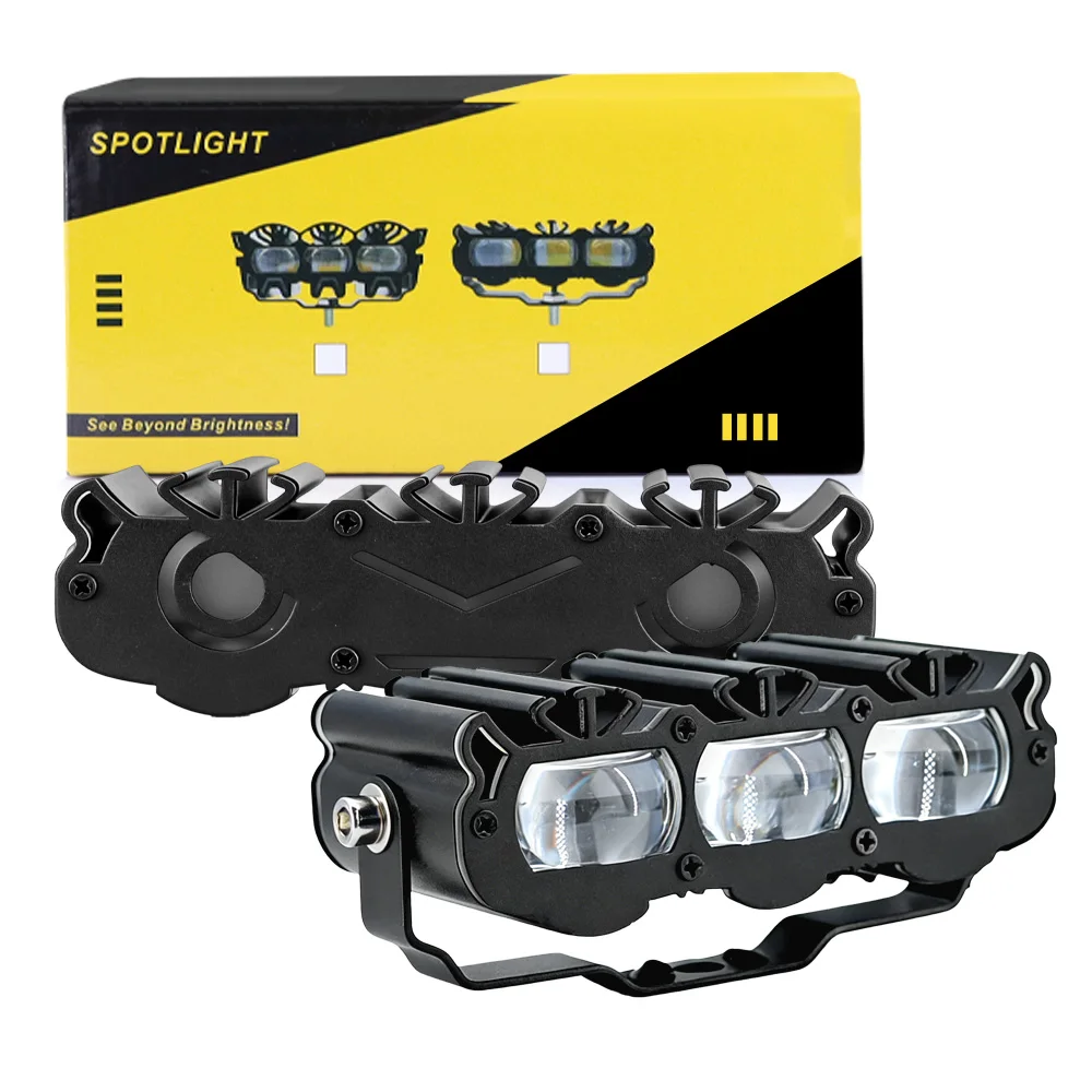 

Motorcycle LED Spot Light Dual Color Hi/Low Beam Fog Lamps for ATVTrucks SUV UTV 12V 24VMini Lens Headlight Driving Light